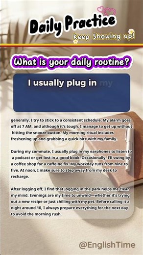 What is your daily routine | Daily Speaking Practice for intermediate learners (B1-B2)