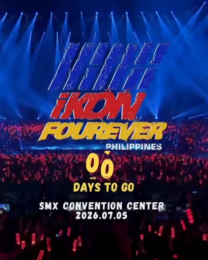 [iKON FOUREVER TOUR in MANILA]61 days to go! Are u ready to see iKON live? 🥹🖖🏻🗓️July 05, 2026 (SUNDAY)📍SMX CONVENTION CENTER🎟️TBA SOON#iKONinMANILA presented by @banyakbagusent #아이콘 #アイコン #iKON #iKON_FOUREVER_TOUR @iKONIC_143