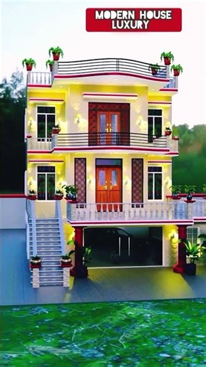 Village House 🏡 Design #elevation #frontelevation Beautiful Village #architecture #3dHousedesign