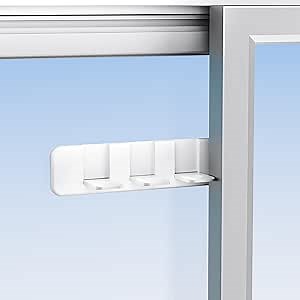 4-Pack Sliding Door Locks with 3 Adjustable Positions Each – Child Safety Locks for Sliding Glass Doors, Windows, and Closets – Easy to Install for Baby Proofing and Pet Security