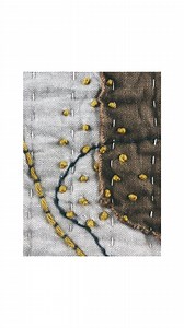 Getting dotty with French knots for #fabricrecipes by @jayneemersontextiles prompt ‘dots’ today. I love the satisfying raised bobbles they create, especially with a thicker thread like I’m using here. #frenchknots #modernembroidery #textileart #fiberart | Rebekah Johnston Textile Artist