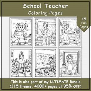 School Teacher Coloring Pages | Relaxing Printables for Kids & Adults