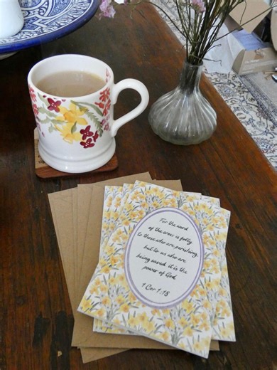 Pack of 5 Daffodil Easter Cards | Watercolour | Bible Verse | Christian Greeting Cards | 1 Corinthians 1:18 - Etsy