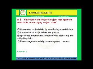 Construction Management | Model Exit Exam Questions for CoTM Exit Exam