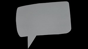 Animation of cut out paper in bubble speech shape. Stop motion for creative videos overlay. Bubble text animation in retro comic style