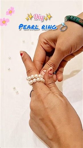 diy pearl ring making ✨️💍👌easy and quick ring making 🎀 #trending #diy #viral #shorts #youtube #new