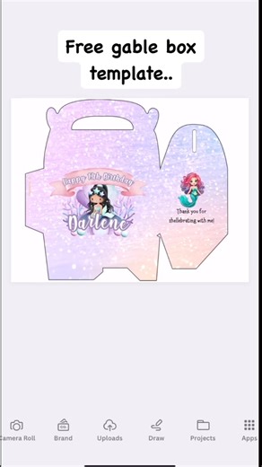 Gable box making using canva editable drag and drop template/frame.. check comments section free canva link.. #freegablebox #gableboxtemplate #personalized #philippines2024 #Philippines #reels #fbreelsviral #mermaid #Gablebox | DoubleD's Crib
