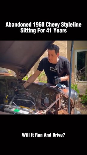 Will It Run Abandoned 1950 Chevy Styleline Sitting For 41 years?#recovery #restoration #willitrun #engine #rescue #old #car #tiktok #fyp #foryourpage | Squanchy Big | Facebook