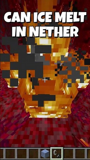 Can ice melt in nether😯😯#minecraft #shorts