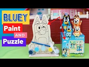 BLUEY Puzzle and Paint Your Own Bluey! | BLUEY Craft | Disney Jr | ABC Kids