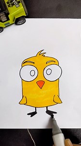 How to draw cute yellow chicken easy . . #chickendrawing #easydrawing #kidsdrawing #howtodraw | Kids Drawing Ideas