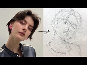 How to draw a portrait using loomis method