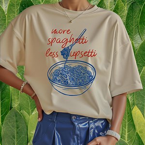 More Spaghetti Less Upsetti Shirt Retro Spaghetti Tshirt Funny Pasta Lover Gift Oversized Italian Graphic Tee Cute Pasta T-shirt - Etsy