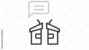 Black icon animation of voting debate and opinion, HD video with transparent background, seamless loop 4K video representing voting. Stock Video