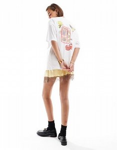 ASOS DESIGN oversized t-shirt with sardines graphic in lemon | ASOS