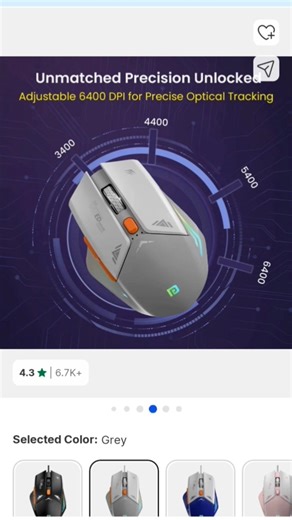 PortronicsPortronics Vader Gaming Mouse with 6 Buttons, Thumb Support, RGB