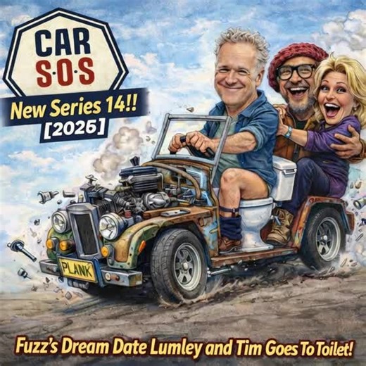 Tim Shaw driving a car while sitting on a toilet, Fuzz Townshend cracking up beside him, and Joanna Lumley joining the madness. Yes, this might be the most gloriously ridiculous moment in Car S.O.S history. The new Series 14 (2026) promises bigger emotions, incredible restorations, and the continuing record-breaking run of one of the greatest car shows ever made. 🚗 Watch the video now and see the madness for yourself. http://browncarguy.com/2026/03/07/car-s-o-s-series-14-interview-with-tim-fuzz