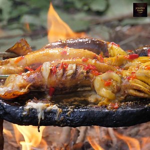 82K views · 35 shares | Primitive Cooking and Eating Squid on the Rock for Survival - Primitive Foodie | Primitive Foodie | Facebook