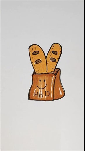 How to draw a bread 🍞 l Easy Drawing Ideas #cutedrawing #ytshorts #easydraw