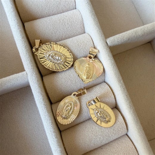 14k Gold Diamond Cut REAL Virgin Mary Pendant Gold Necklace With Custom Engraving - Etsy