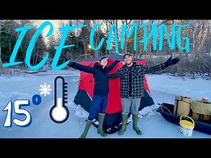 WINTER CAMPING OVERNIGHT On the ICE! + Ice Fishing in Maine + Eskimo Fatfish 949i