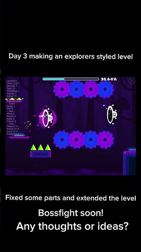 Day 3 making an explorers styled level #gd #geometrydash #gaming #shorts