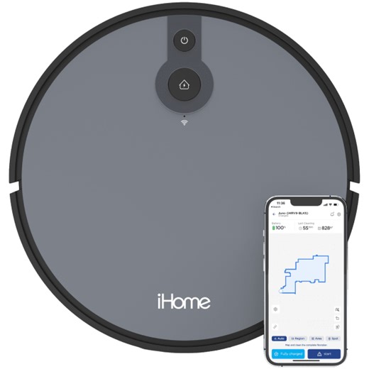 iHome AutoVac Juno Robot Vacuum with Mapping Technology