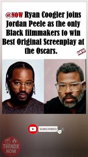 🔥🚨 Coogler joins Peele as only Black Oscar winners for Best Original Screenplay#shorts #ryancoogler