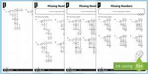 Long Division Missing Number Differentiated Worksheet
