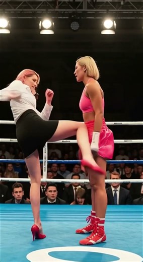 Unstoppable: The Office Woman Who Fights Back in the Ring! #FightMoments