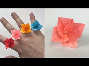 Origami ROSE RING | How to make a paper rose ring