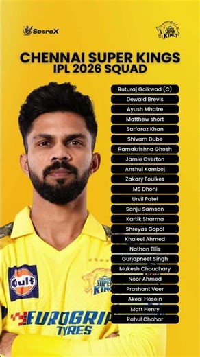 CSK Squad IPL 2026 🔥 MS Dhoni, Sanju Samson & NEW Superstars | Full Team Revealed!