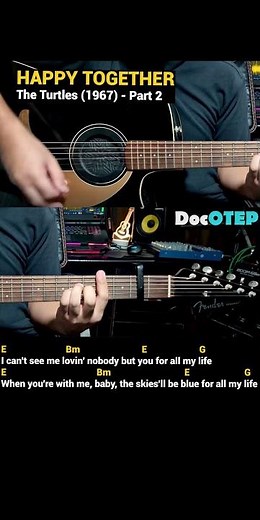 Happy Together - The Turtles (1967) Easy Guitar Chords Tutorial with Lyrics Part 2 REELS