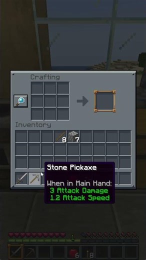 Minecraft Guide: How to craft Stone Tools #shortvideo