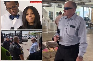 Father of slain teen Austin Metcalf crashes press conference held by accused killer Karmelo Anthony’s parents before being escorted out