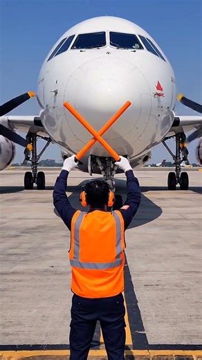 Hand Signals Meaning When Marshalling|Aircraft Parking|#aircraft #parking#airplane#youtubeshorts