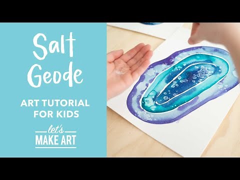 Salt Geode | Easy Kids Watercolor Art Lesson by Nicole Miyuki of Let's Make Art