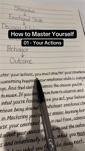 How to Master Yourself Series: The psychology behind why you think, feel, and behave the way you do. 01 — Your Actions 02 — Your Emotions 03 — Your Thinking 04 — Your Meaning 05 — Your Interpretations 06 — Your Beliefs 07 — Your Values 08 — Your Desires #actions #emotions #influence #choices #psychology