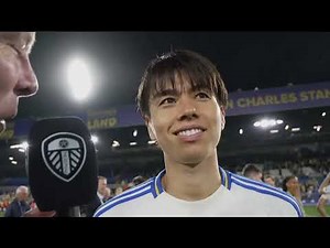 Ao Tanaka interview during Leeds United promotion celebrations