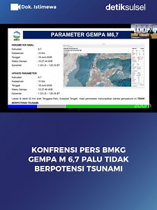 Gempa Magnitudo 6,7 Guncang Palu 16 Juni 2026 — Tidak Berpotensi Tsunami