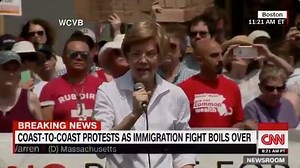 "This moment is a moral crisis for our country." Democratic U.S. Senator Elizabeth Warren, speaking to demonstrators in Boston, criticizes President Donald J. Trump for his immigration policies and calls for an overhaul of the US immigration system. https://cnn.it/2yTFBHH | CNN International