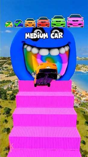 🌟Tiny Car HORROR ROBLOX Portal… and Turns ULTRA HUGE! 🌟 #shorts #beamngdrive