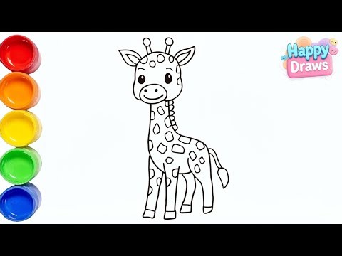 Giraffe Drawing || How to Draw Giraffe Step by Step for Beginners || Giraffe Drawing Colour..