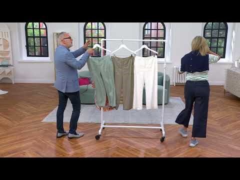 NYDJ Stretch Linen Wide Leg Cropped Cargo Pant on QVC