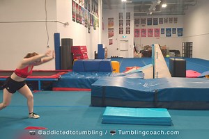 Want to elevate your cartwheel? Give this drill a try! When starting the cartwheel the athlete should be standing ready in a strong tumbling lunge, the arms are tight to ears, shoulders are engaged, and hips are facing the direction that the skill will be travelling. Once ready, the athlete will begin to initiate the reach and the heel drive. you want to be able to spot a line from the athletes back heel through to their wrists to ensure proper alignment. This action should be fast and will help