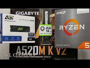AMD Ryzen 5 5600GT GIGABYTE A520M K V2 AGi 16GB DDR4 Desktop PC Build