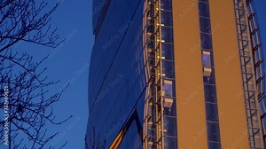 Aerial drone view of the new residence of the residence. Solar panels. The city of the fashion industry. Modern architecture of residential and business buildings in City Life. Milan, Italy April 2022