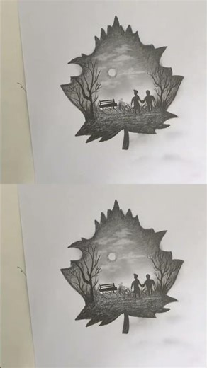 Step by steps landscape drawing with pencil - easy pencil drawings for beginners
