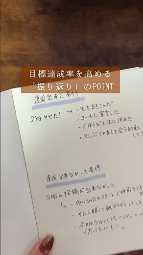【思考術】プロコーチが教える目標達成率を高める振りかえりのポイント　#コミュニケーションカフェ #手帳 #コーチング #目標設定 #成果を出す