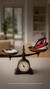 Light as a feather. Strong where it matters. The Bajaj Splendora Iron, effortless to hold, powerful on creases. #BajajElectricals #BajajBuiltForLife #BajajIrons | Bajaj Electricals Ltd.